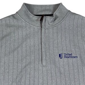 Footjoy Golf Quarter Zip Pullover Performance Striped Casual Stretch Grey Mens L